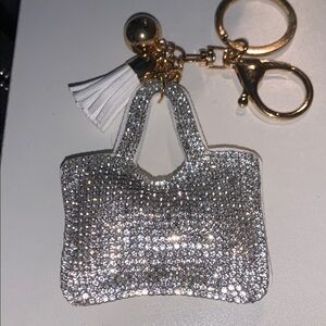Crystal purse/Bag charm keychain with tassel